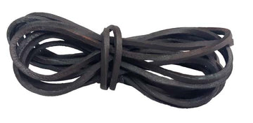 Pair of brown full-grain leather laces, 180cm length