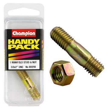 Champion 3/8in x 2in UNC manifold stud and nut
