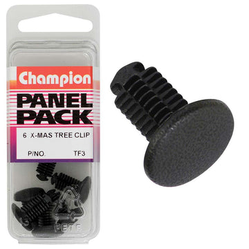 Champion black Christmas tree clip, 14mm head diameter, pack of 6