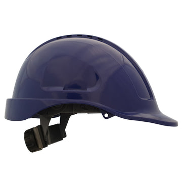 Esko mid-peak hard hat vented blue with ratchet adjustment harness