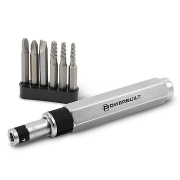 Powerbuilt 7pc Mini Impact Driver & Screw Extractor Set | Alltrade