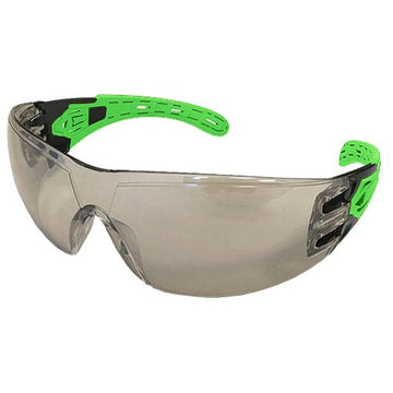 Leap safety glasses with silver flash lenses and clip-on arms