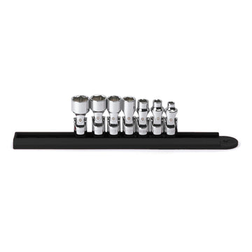 GEARWRENCH 7 piece 1/4 inch drive SAE flex socket set with socket rail storage