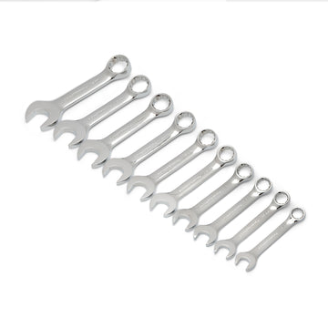 GEARWRENCH 10-piece 12-point metric stubby combination wrench set laid out