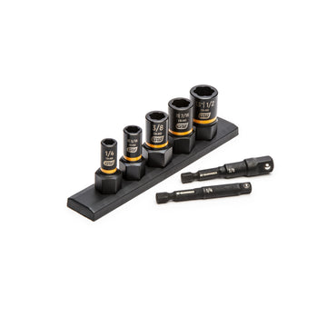 GEARWRENCH Bolt Biter 7-piece extraction socket set with 1/4 and 3/8 inch drive sockets and impact adapters