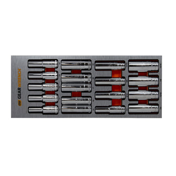 GEARWRENCH 18-piece 1/2 inch drive deep socket set in EVA foam tray with metric and SAE sockets