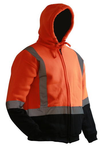 Esko D/N Premium Lined Hoodie - Full Zip - Orange/Black