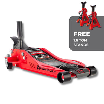 Powerbuilt 2.5 Ton / 2267kg Low Profile Fast-lift Floor Jack with *Free 1.6 TON Stands