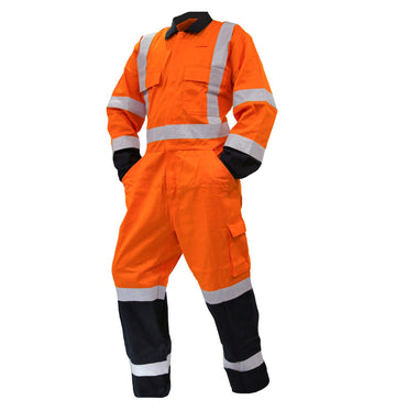 Clearance - Esko Overall LS, 300gsm Cotton, Orange/Black TTMC-W