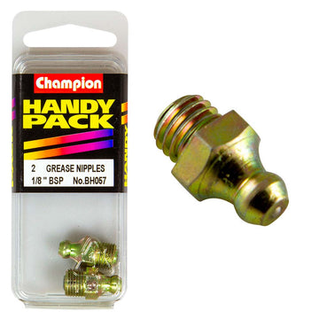 Champion 1/8 BSP straight grease nipples, pack of 2