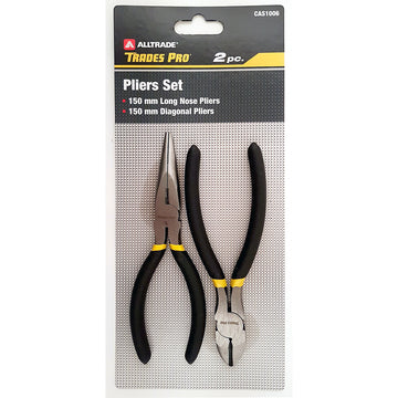 2pc Pack 150mm/6" Long Nose & Diagonal Pliers | Alltrade
