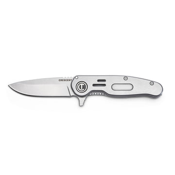 Crescent 66mm low-profile pocket knife with flipper tab deployed