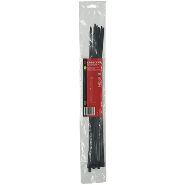 Crescent stainless steel cable tie, 360mm length, black, pack of 10