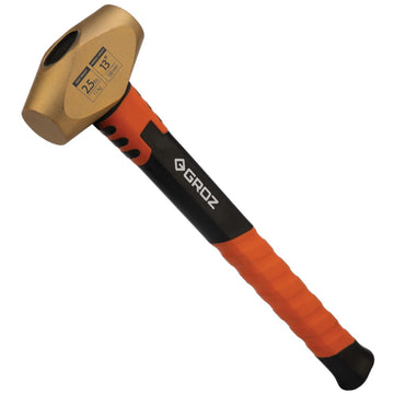 Groz brass hammer with fully forged head and fibreglass handle