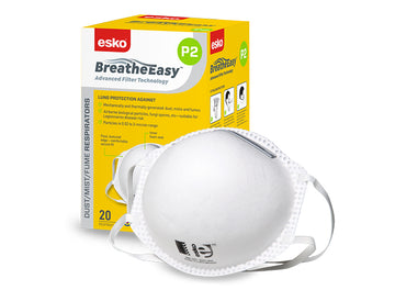Esko P2 respirator masks in yellow box of 20