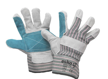 Esko E260 heavy duty leather work glove with safety cuff and knuckle bar