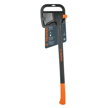 Truper Maul Splitting Axe Euro Ptn with Composite Handle – 32-inch long-handle axe with carbon steel head and nylon handle