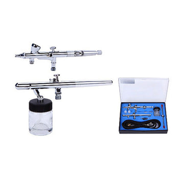 Formula Gravity & Suction Dual Airbrush Kit with nozzles and storage box