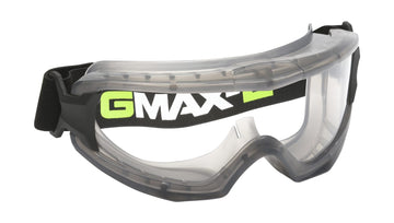 Clear vented safety goggle with soft PVC frame and adjustable elastic strap