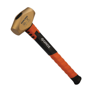 Groz automotive brass hammer with fibreglass handle, 0.68kg head