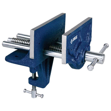 Groz portable woodworking vice 150mm with cast iron body and chrome-plated steel screw
