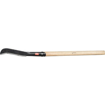 Xcel slasher with straight ash handle and drop-forged curved blade