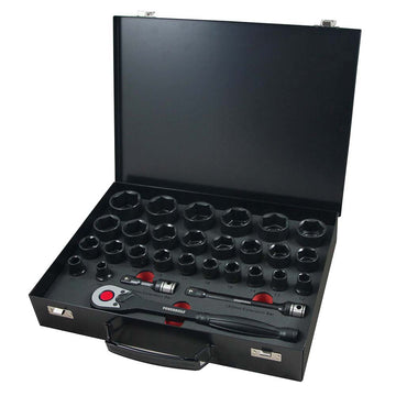 Powerbuilt 1/2” Dr 30pc 6pt Metric Standard Dual Impact Socket Sets | Alltrade