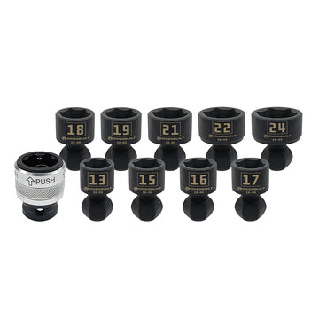 Clearance - Powerbuilt 1/2″ Dr 10pc Quick Change Universal Joint Socket Set | Alltrade