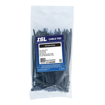 ISL 160 x 4.8mm UV nylon cable tie, black, pack of 100