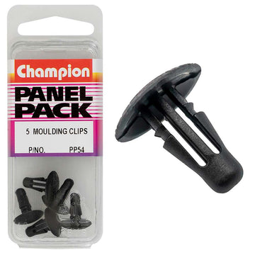 Champion black moulding clip 11mm head diameter 12mm length pack of 5