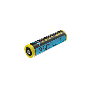Nitecore 18650 rechargeable battery with button top terminal and nickel-plated stainless steel end caps