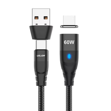 Magnetic USB charging cable with LED indicator