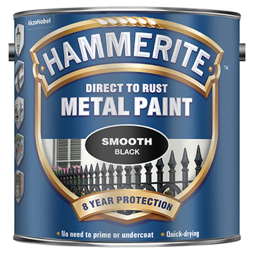 Hammerite Smooth 2.5 L Black metal paint tin