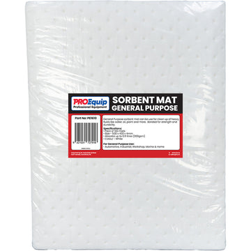 ProEquip absorbent mat white dimpled single-ply oil sorbent 500x400mm
