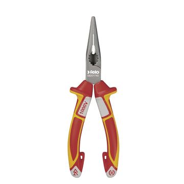 Felo 170mm long nose pliers with VDE insulated handles and textured teeth