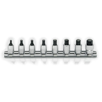 Koken RS2010A-25 inhex socket set on rail, 8 pieces 1/4 inch drive