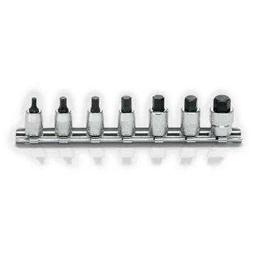 Koken RS2010M-25 seven-piece 1/4 inch drive inhex socket set on rail, sizes 3 to 10mm