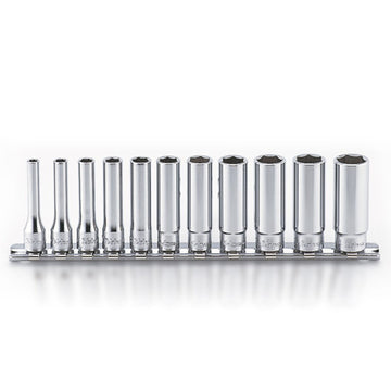 Koken RS2300M deep socket set on rail, 1/4 inch drive, 11 piece 4-14mm
