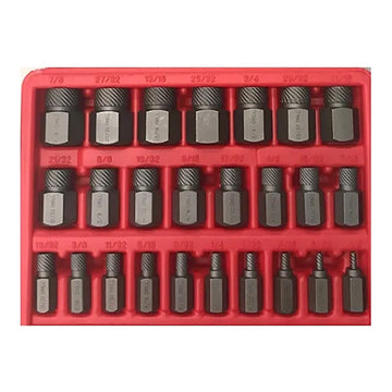 Rytool 25-piece multi-spline extractor set with hex heads