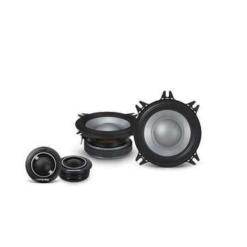 Alpine S2-S40C 4 inch component speaker pair with woofer and swivel tweeter