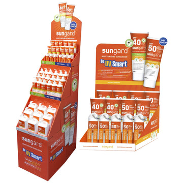 SunGard countertop display unit with 500ml bottle capacity