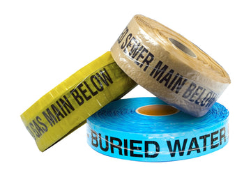 Wavelay Detectatape yellow warning tape with stainless steel tracer wire for buried gas main detection