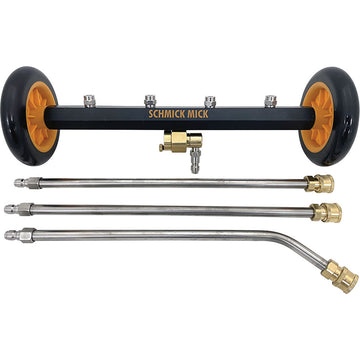 Schmick Mick under-vehicle pressure washer attachment mounted on pressure washer
