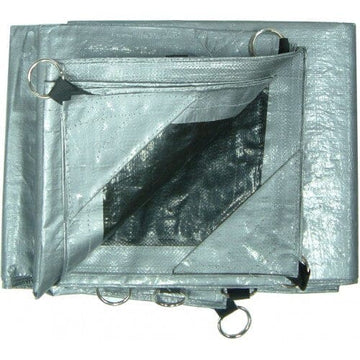 Xcel Tarpaulin - Heavy Duty Silver with O-Ring Eyelets 7.2m x 9m | Hobeca