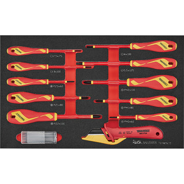 Teng 15pc insulated screwdriver and knife set in EVA foam case
