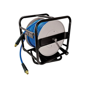 ITM manual air hose reel with 40 metre braided PVC hose and swivel base plate