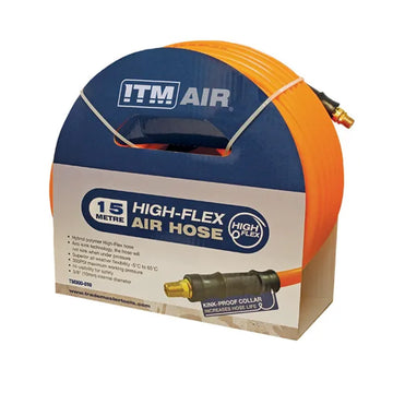 ITM 12.5mm hybrid polymer air hose 15m with Nitto-style fittings