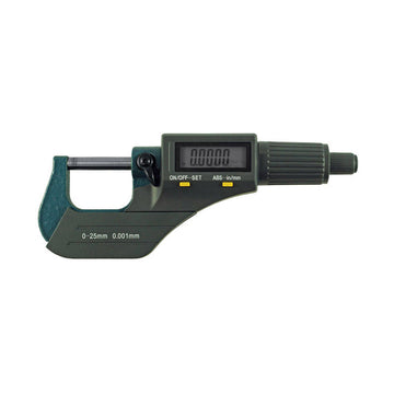 ITM digital outside micrometer 0–25mm with enamelled frame and carbide-tipped measuring faces