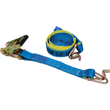 ITM ratchet strap single pack, 35mm width, 6m length, with hook and keeper ends