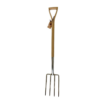 Viking Yard ash handled digging fork with polished steel tynes
